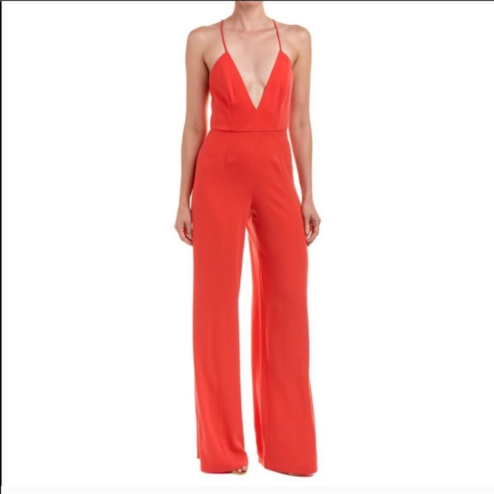 Jay Godfrey deep V jumpsuit